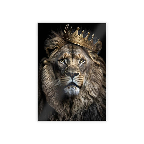Majestic Lion Wall Art - Crowned Warrior Gloss Poster