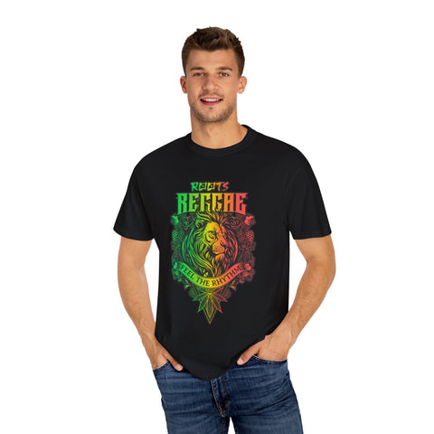 Unisex Garment-Dyed Reggae T-Shirt - Feel the Rhythm Graphic Tee for Music Lovers