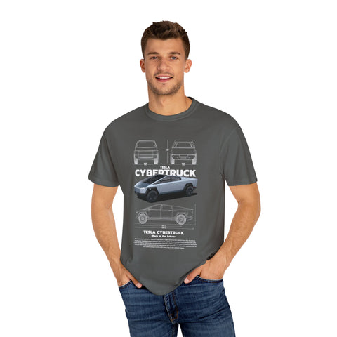 Tesla Cybertruck Unisex Garment-Dyed T-Shirt | Automotive Enthusiast Apparel