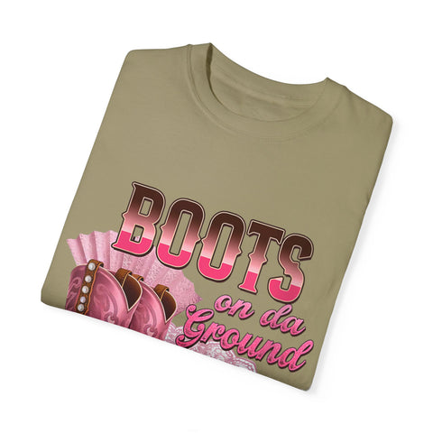 Unisex Garment-Dyed T-shirt - "Boots on the Ground" Country Style Tee
