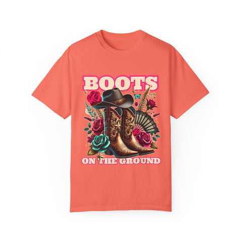 Western Style Graphic Tee - "Boots on the Ground"