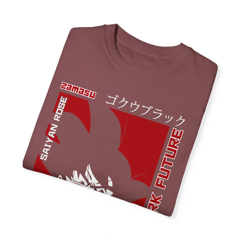 Unisex Garment-Dyed T-Shirt - Dark Future Saiyan Rose Design