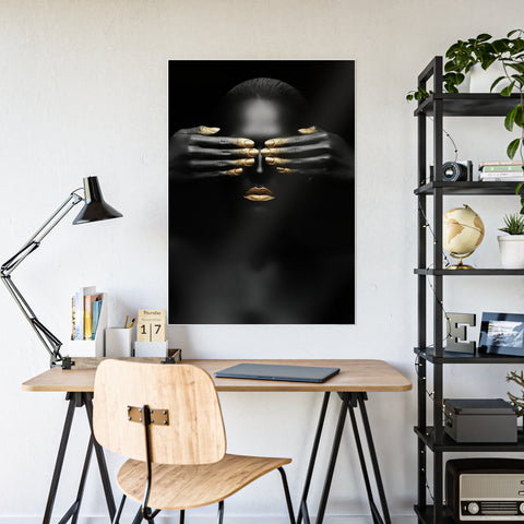 Elegant Gloss Poster - Black & Gold Art for Modern Decor