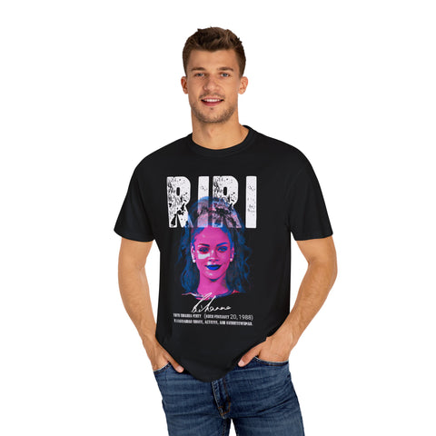 Riri Unisex Garment-Dyed T-Shirt - Trendy Graphic Tee for Music Lovers