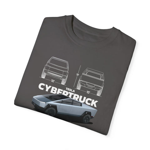 Tesla Cybertruck Unisex Garment-Dyed T-Shirt | Automotive Enthusiast Apparel