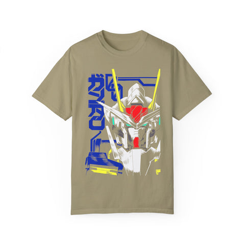 Anime-Inspired Unisex Garment-Dyed T-Shirt - Mecha Design