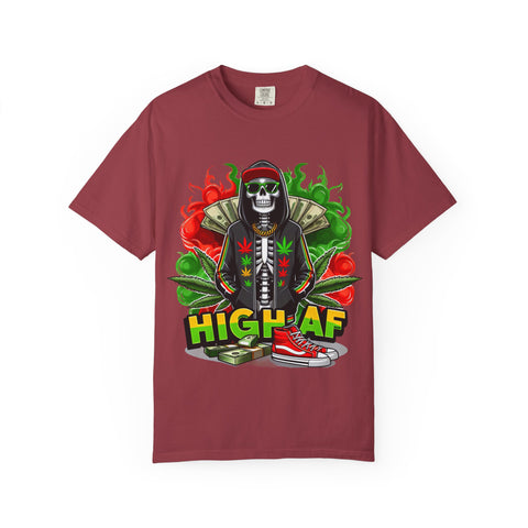 High AF Unisex Garment-Dyed T-Shirt - Fun & Edgy Style for Cannabis Enthusiasts