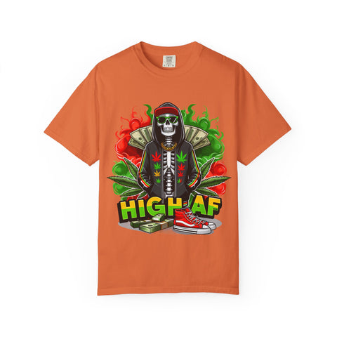High AF Unisex Garment-Dyed T-Shirt - Fun & Edgy Style for Cannabis Enthusiasts