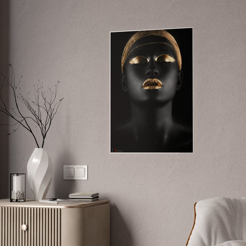 Elegant Gloss Poster - Black and Gold Art Print for Home Decor