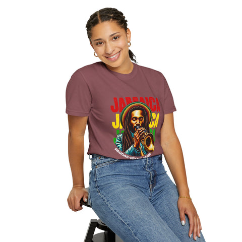 Reggae Vibes Unisex Garment-Dyed T-Shirt - Jamaica Music Art Tee