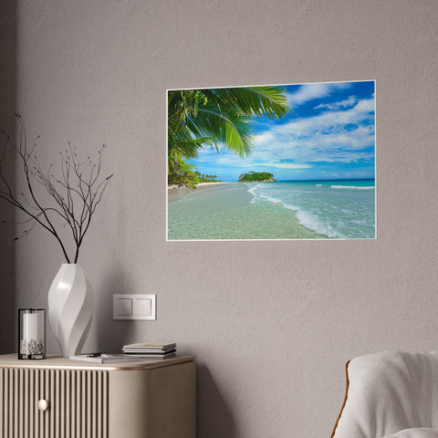 Tropical Beach Gloss Poster - Scenic Wall Art for Home Decor