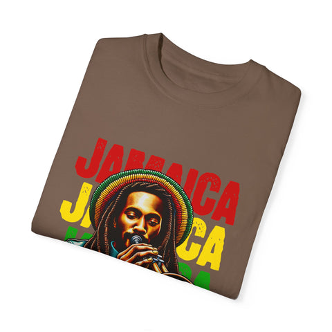 Reggae Vibes Unisex Garment-Dyed T-Shirt - Jamaica Music Art Tee