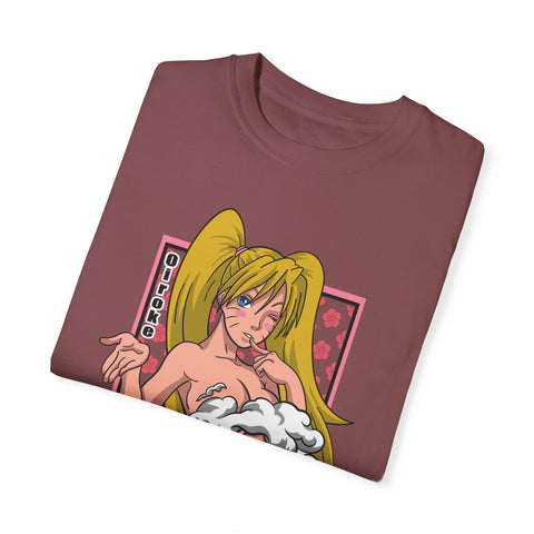 Anime-Inspired Unisex Garment-Dyed T-Shirt - Playful Manga Design