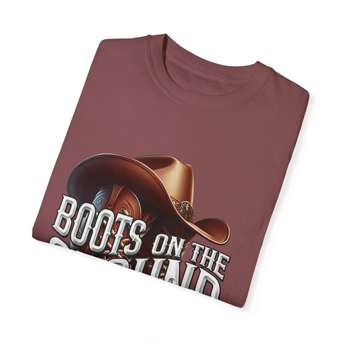 Unisex Garment-Dyed T-Shirt - 'Boots on the Ground' Country Lifestyle Tee