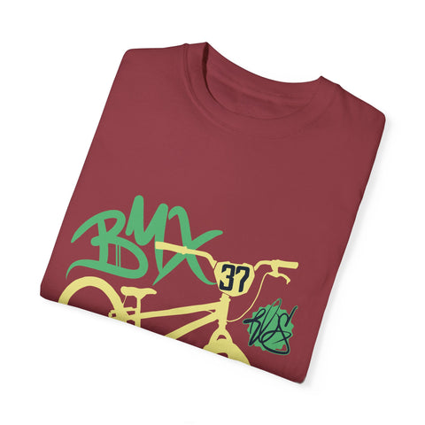 Urban BMX Rider Garment-Dyed T-Shirt | Casual Streetwear for Cycling Enthusiasts