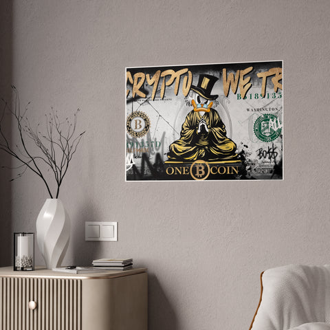 Crypto-Inspired Gloss Poster, Street Art Wall Decor, Stylish Home Office Decor, Cryptocurrency Gift, Unique Art Print