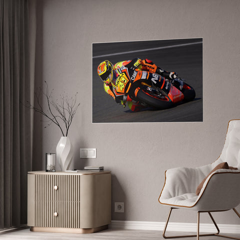 Vibrant Motorcycle Art Print - Gloss Poster for Racing Fans