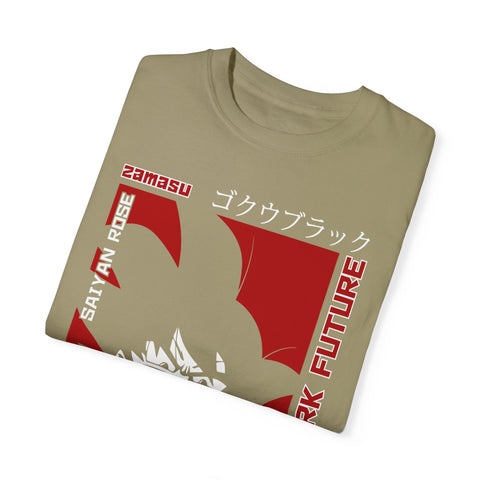 Unisex Garment-Dyed T-Shirt - Dark Future Saiyan Rose Design