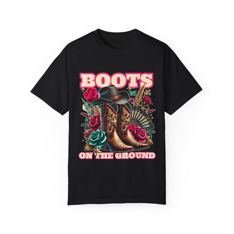 Western Style Graphic Tee - "Boots on the Ground"