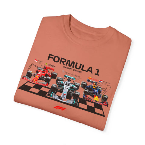 Formula 1 Racing Unisex Garment-Dyed T-shirt - Perfect for Fans and Race Day