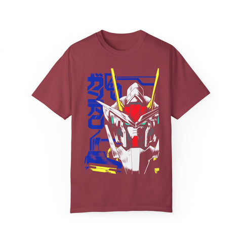 Anime-Inspired Unisex Garment-Dyed T-Shirt - Mecha Design