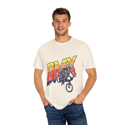 BMX Rider Unisex Garment-Dyed T-Shirt | Retro Cycling Style
