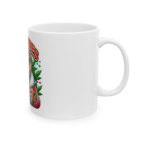 Good Vibes Bear Ceramic Mug - Fun 11oz/15oz Coffee/Tea Cup for Chill Days