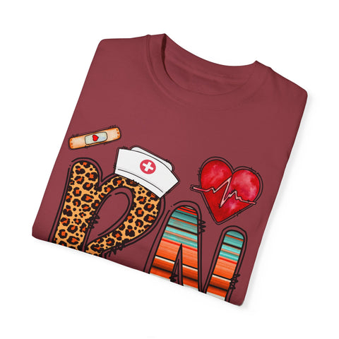 RN Nurse Graphic T-Shirt - Cute Leopard Print Design for Healthcare Workers