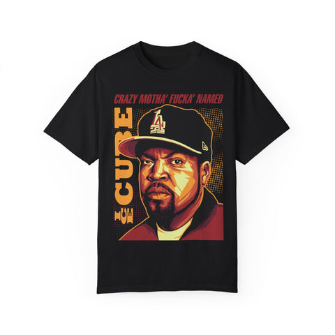 Unisex Garment-Dyed T-Shirt - 'Crazy Motha' Fucka' Named Ice Cube Graphic Tee