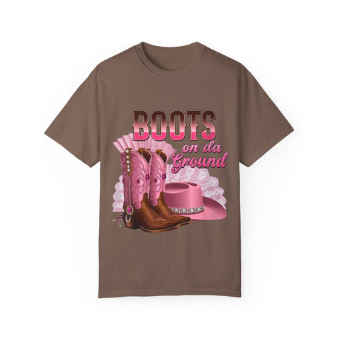 Unisex Garment-Dyed T-shirt - "Boots on the Ground" Country Style Tee