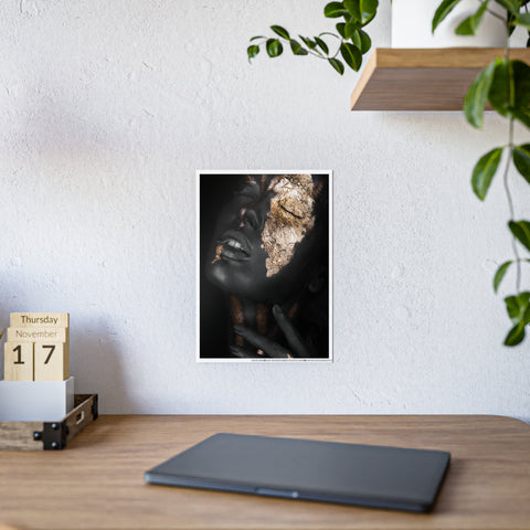 Glossy Art Poster - Elegant Black and Gold Wall Decor