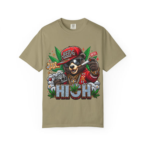 Hip Hop Bear Graphic T-Shirt - Unisex Cool Streetwear for Cannabis Lovers