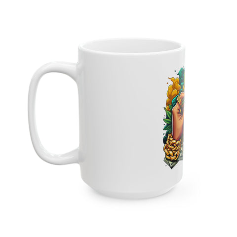 Rolling Hands Cannabis Ceramic Mug - 11oz & 15oz