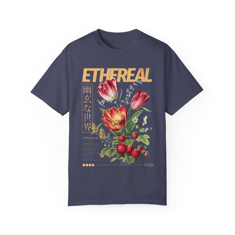Ethereal Floral Unisex Garment-Dyed T-Shirt