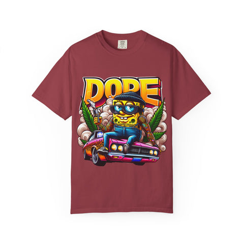 Unisex Garment-Dyed T-Shirt - Cool Cartoon ‘DOPE’ Design