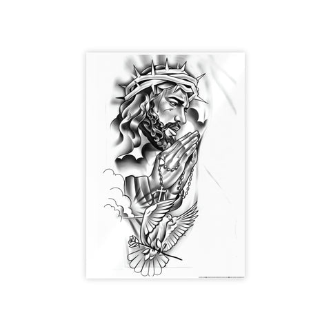 Inspirational Jesus Gloss Poster - Christian Wall Art for Home Decor