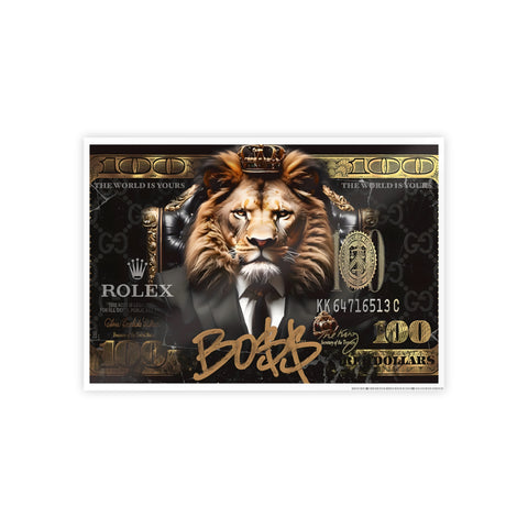 Boss Lion Gloss Poster - Motivational Wall Art for Ambitious Spaces