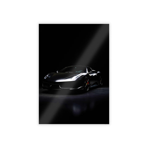 Sleek Black Car Glossy Poster - Modern Wall Art for Car Enthusiasts