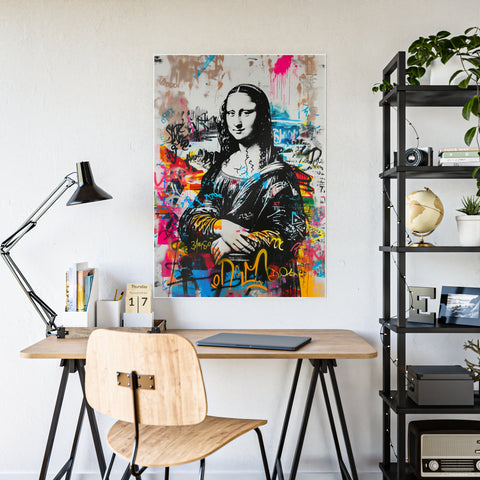 Street Art Gloss Poster - Modern Graffiti Mona Lisa Wall Art