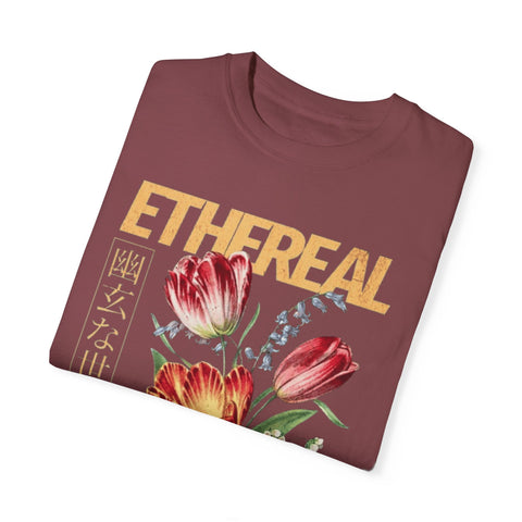 Ethereal Floral Unisex Garment-Dyed T-Shirt