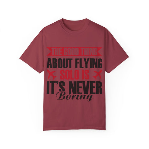 Funny Flying Solo T-Shirt for Travelers & Aviation Lovers
