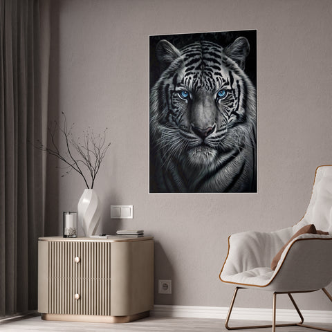 Majestic White Tiger Gloss Poster - Stunning Wall Art for Animal Lovers