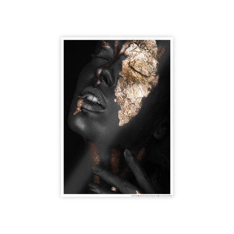 Glossy Art Poster - Elegant Black and Gold Wall Decor