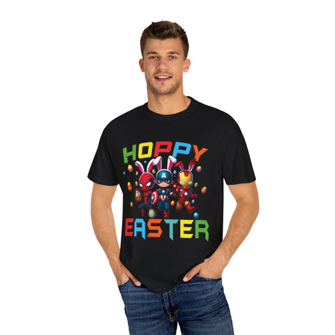 Hoppy Easter Unisex T-Shirt - Colorful Superhero Design