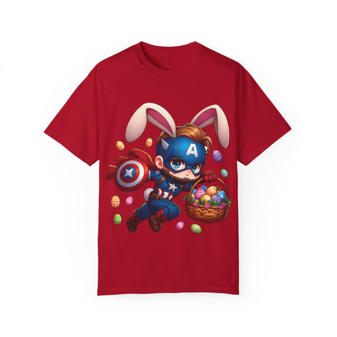 Easter Bunny Captain T-Shirt - Fun Unisex Garment-Dyed Tee