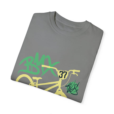 Urban BMX Rider Garment-Dyed T-Shirt | Casual Streetwear for Cycling Enthusiasts