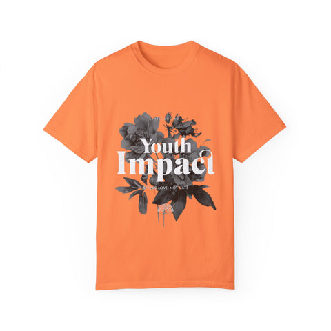 Youth Impact Unisex Garment-Dyed T-Shirt – Vibrant Floral Graphic Tee