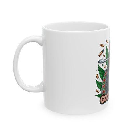 Good Vibes Ceramic Mug - 11oz & 15oz | Cannabis-Inspired Gift for Coffee Lovers