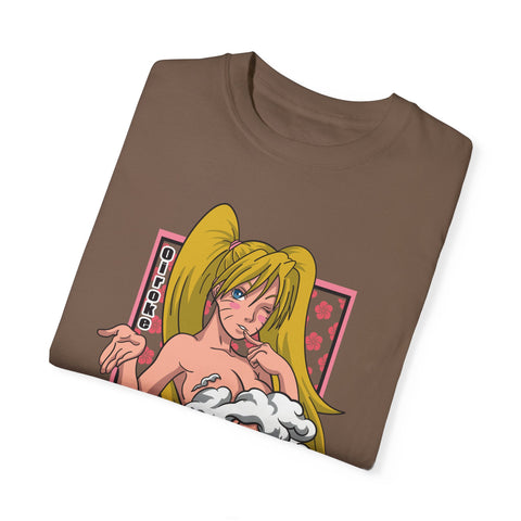Anime-Inspired Unisex Garment-Dyed T-Shirt - Playful Manga Design