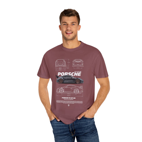 Porsche Blueprint Unisex T-Shirt - Automotive Enthusiast Graphic Tee